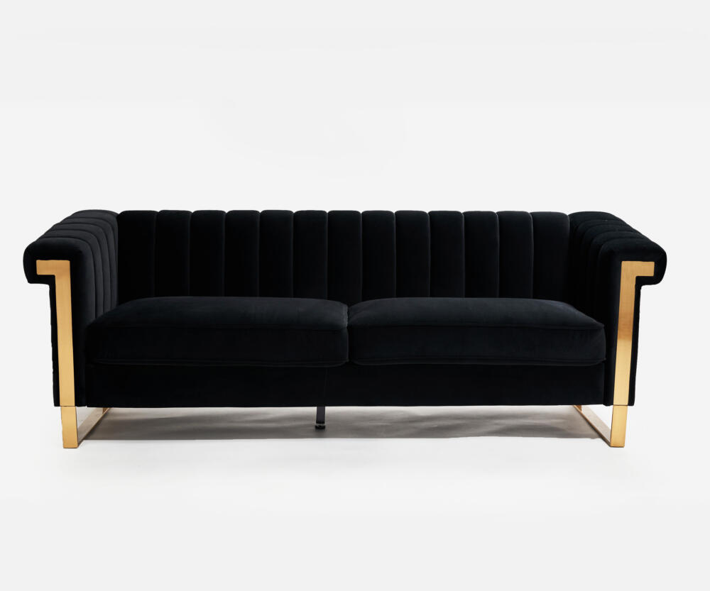 Black Velvet Couch - Ashley and Company